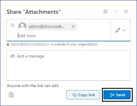 Enter email address address to share files