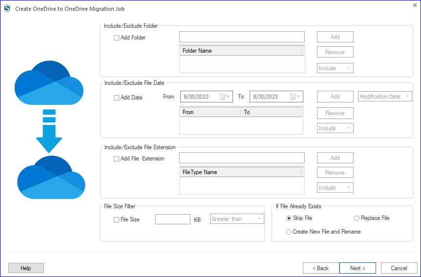Filter migration files