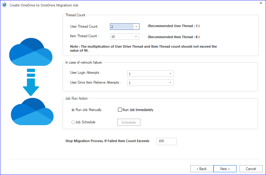 Speed up migration using thread count