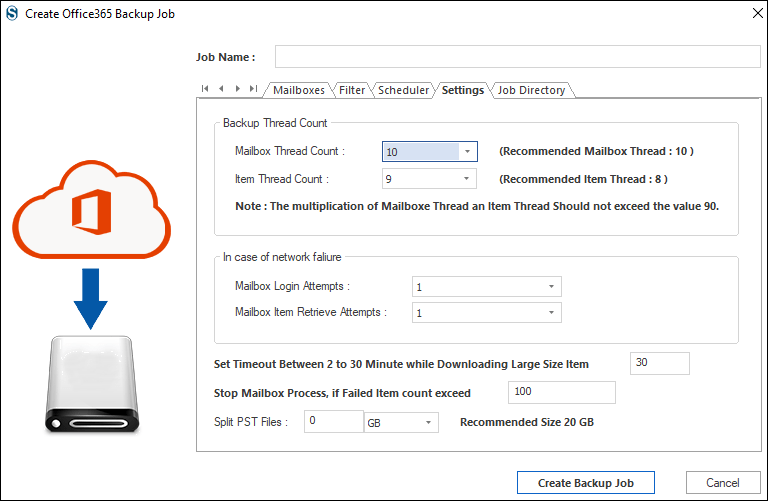 Thread count for maximizing archiving speed