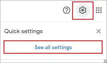 Open Gmail setting