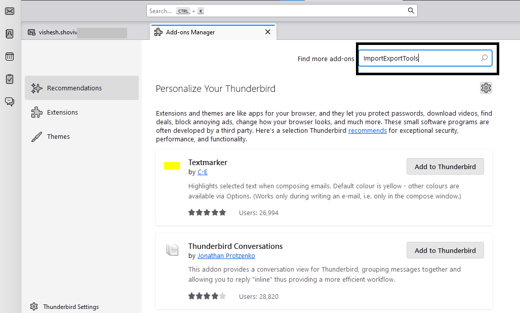 Search ImportExportTools