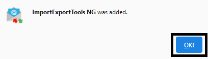 ImportExportTools is successfully Added to Thunderbird click ok