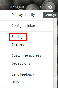 Gmail settings