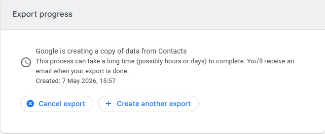 export progress