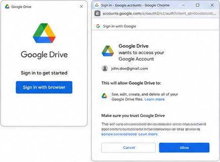 Login to Google Drive