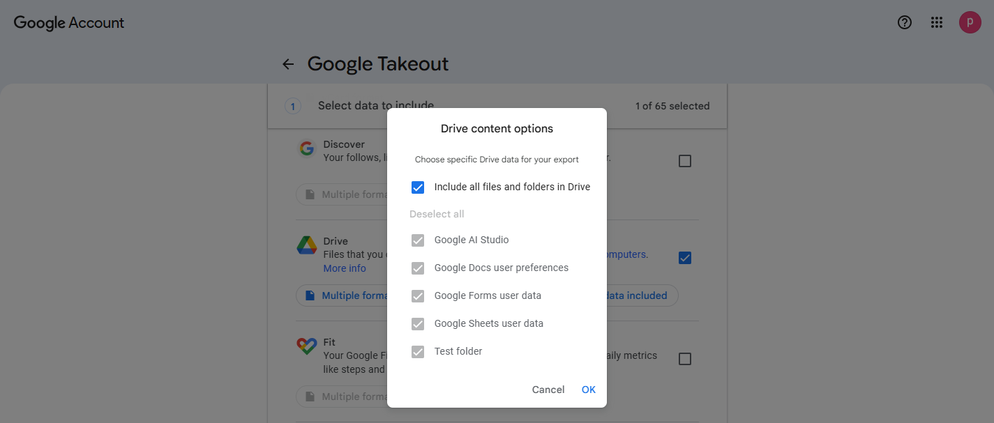 Include Exclude folders