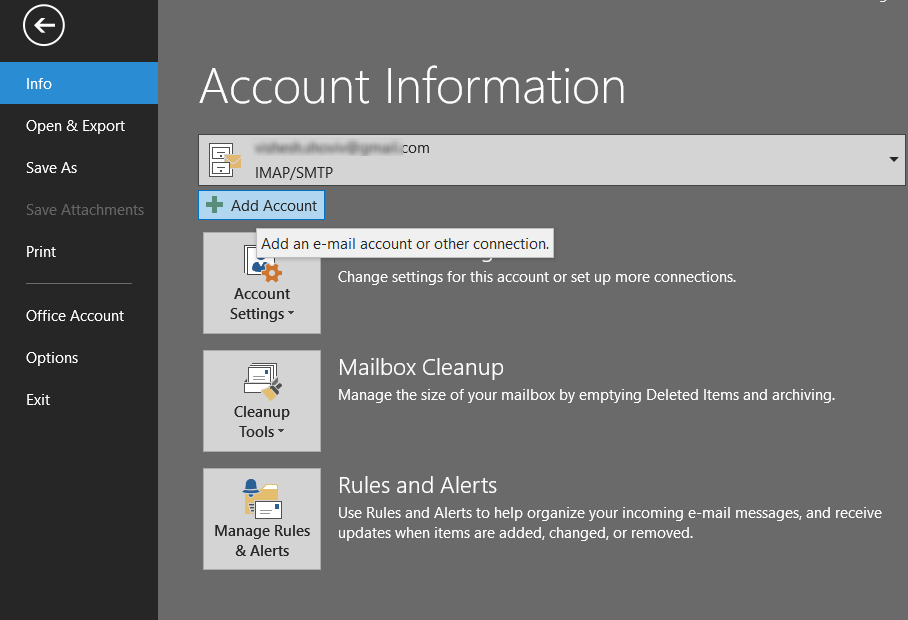 Backup GoDaddy emails configure 1