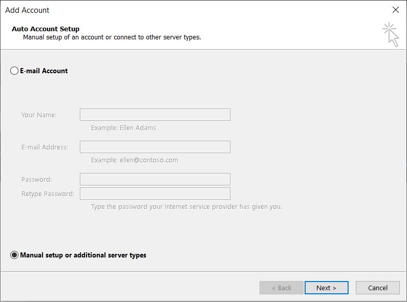 Backup GoDaddy emails configure 2