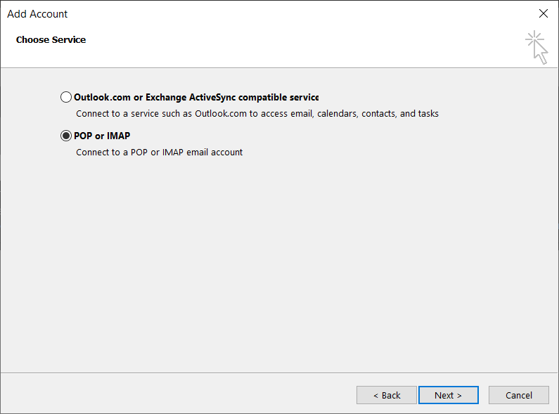 Backup GoDaddy emails configure 3
