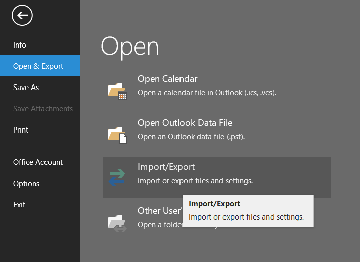 backup GoDaddy emails outlook 1