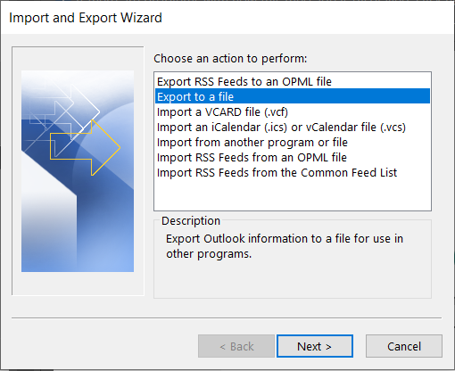 backup GoDaddy emails outlook 2