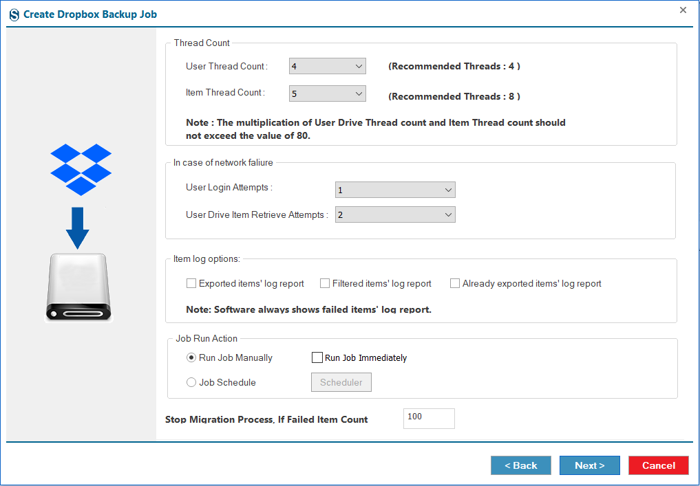 Tread count option