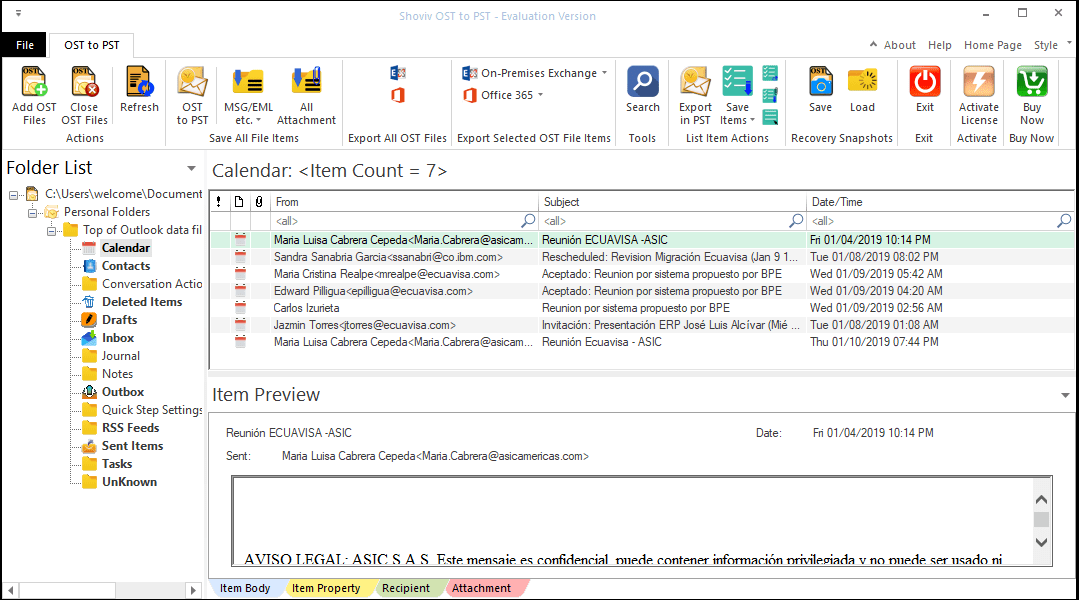 Preview your mailbox data