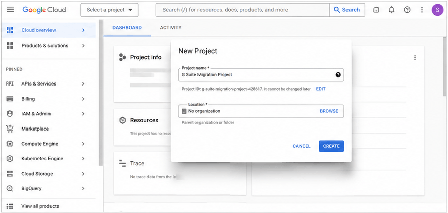 create a new project