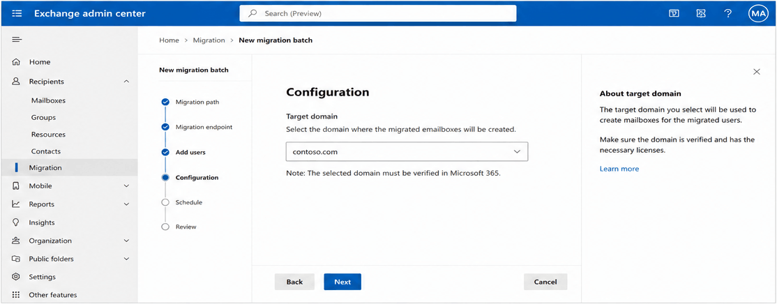 Select target Domain