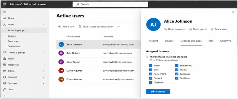 Assign Microsoft 365 licenses