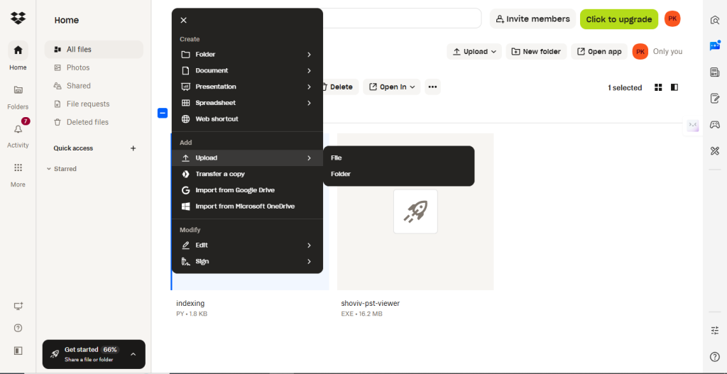 Navigate to Upload > files