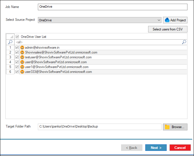 Map Local Location for Backup