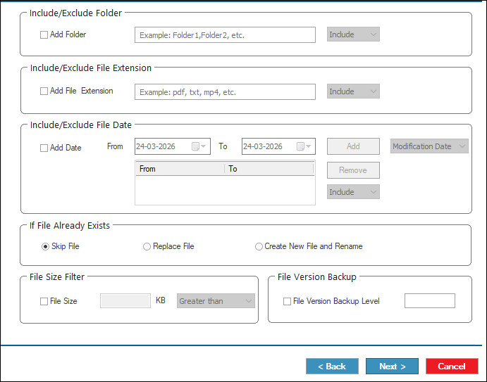 Apply Filter if needed