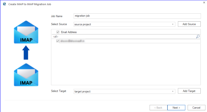 Select user mailbox