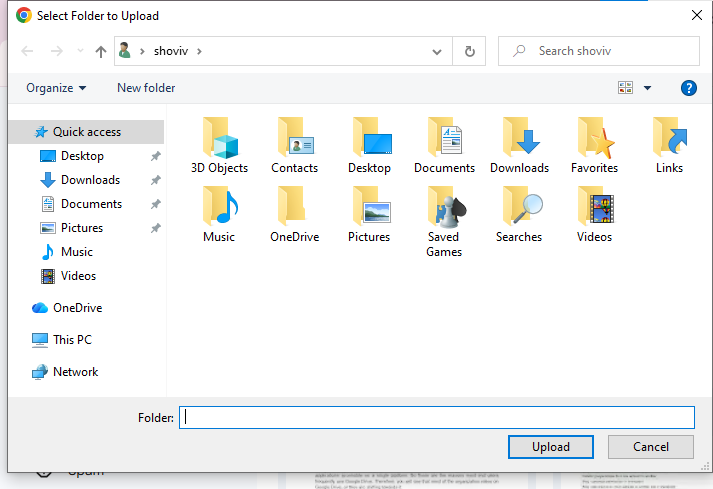 select your files or folder
