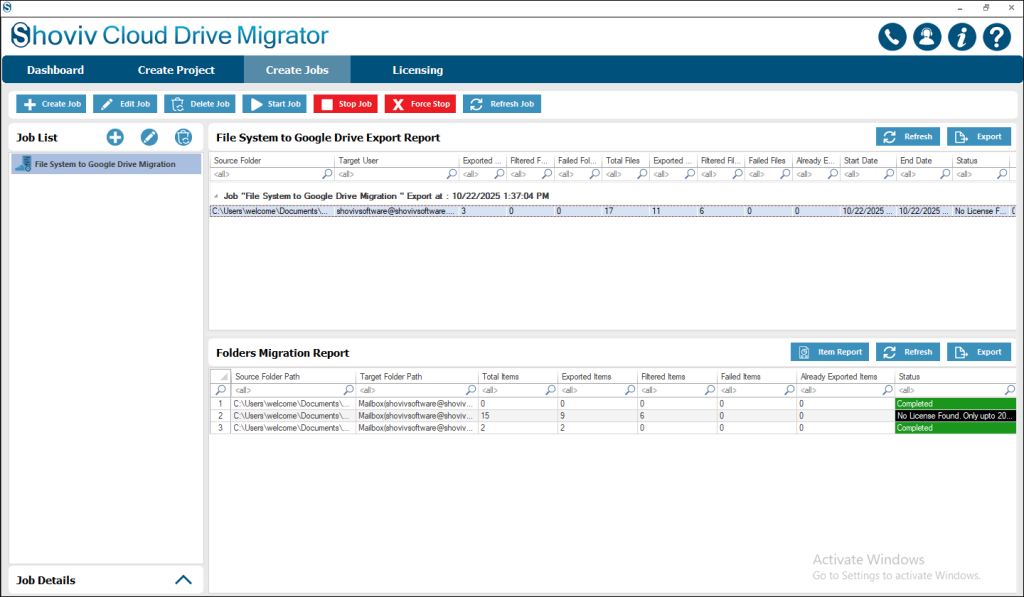 Edit Migration job if needed