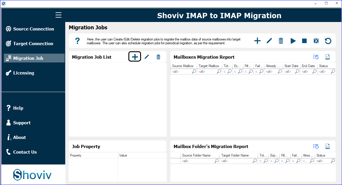 Create a new Migration Job for Verizon email to AOL mail Migration
