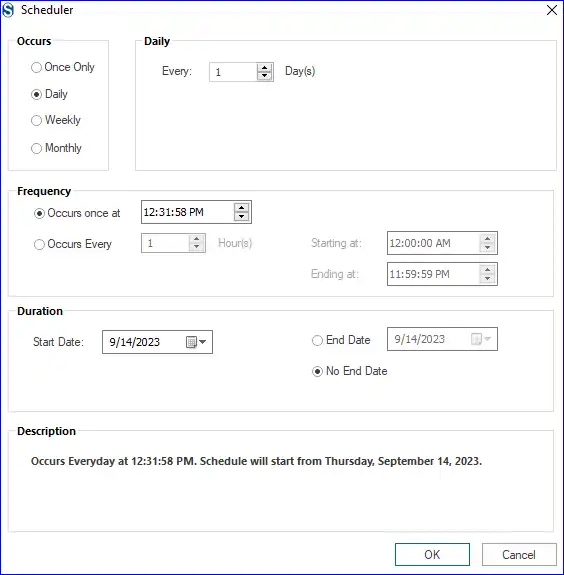 Scheduler Option