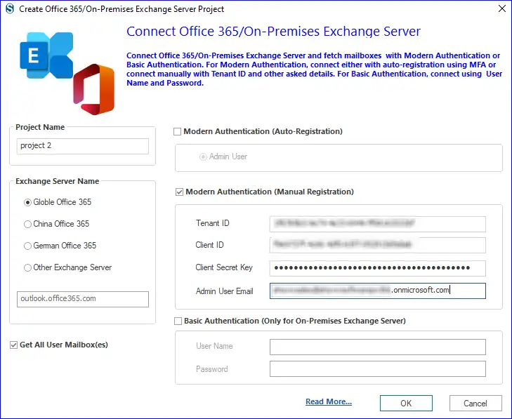 Connect target Office 365 (Exchange Online)