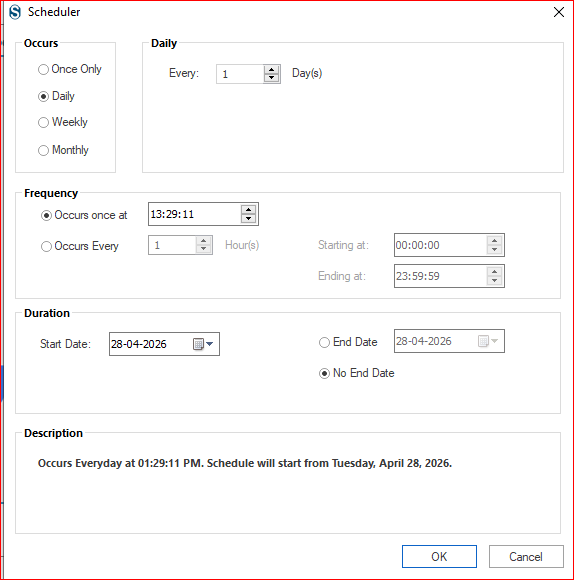 Scheduler option