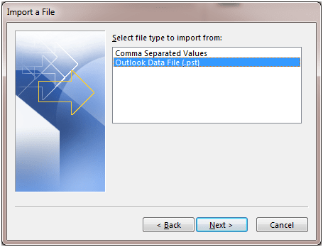 Outlook Data file PST