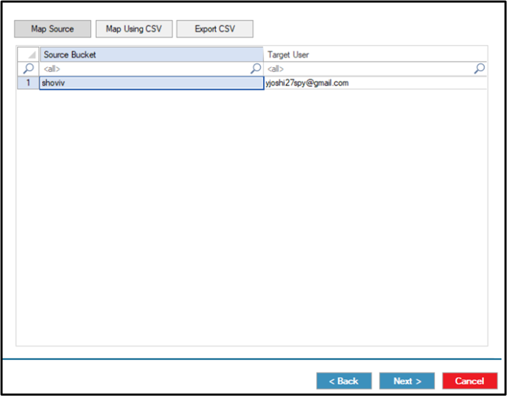 Map source and target drive