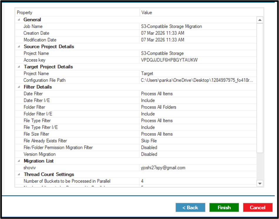 Migrate Finish