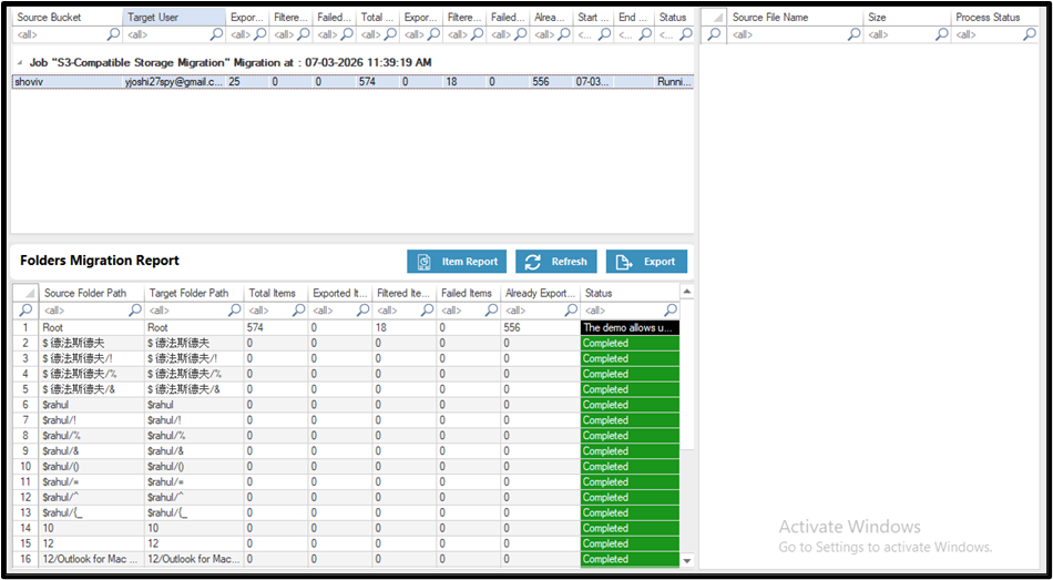 IDrive e2 to OnDrive Migration Report