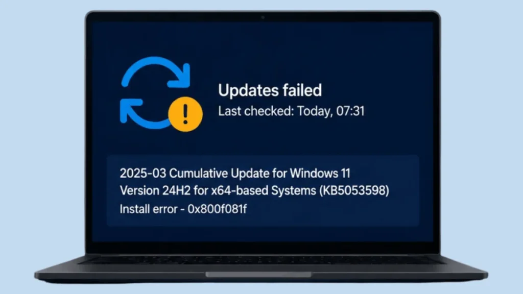 Windows Update Install Error 0x800f081f