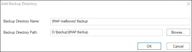 Backup directory name and path