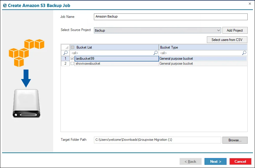 amazon S3 backup