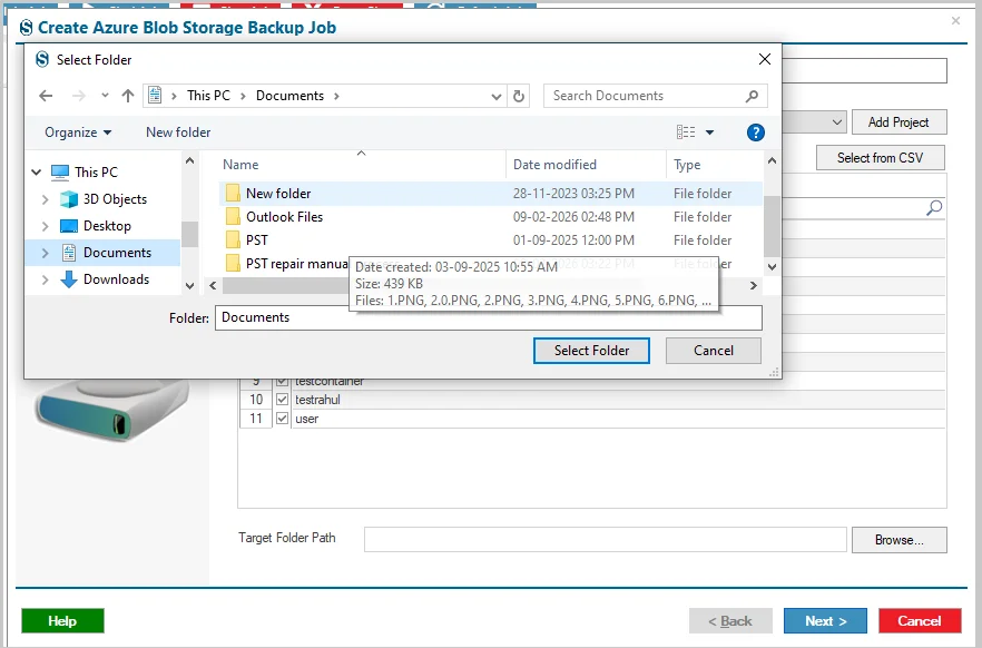 azure blob storage backup