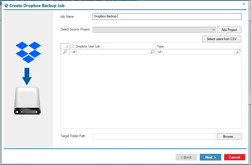 Dropbox backup