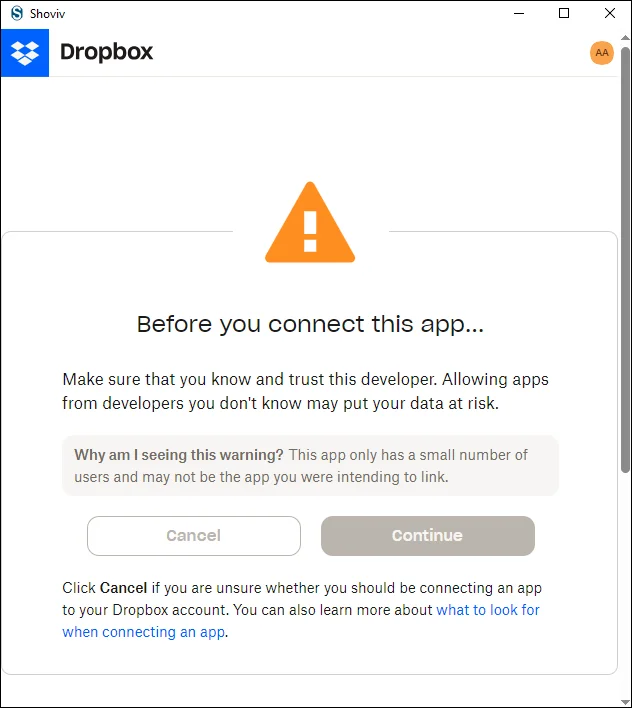 Dropbox backup