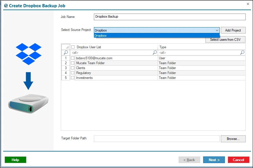 Dropbox backup