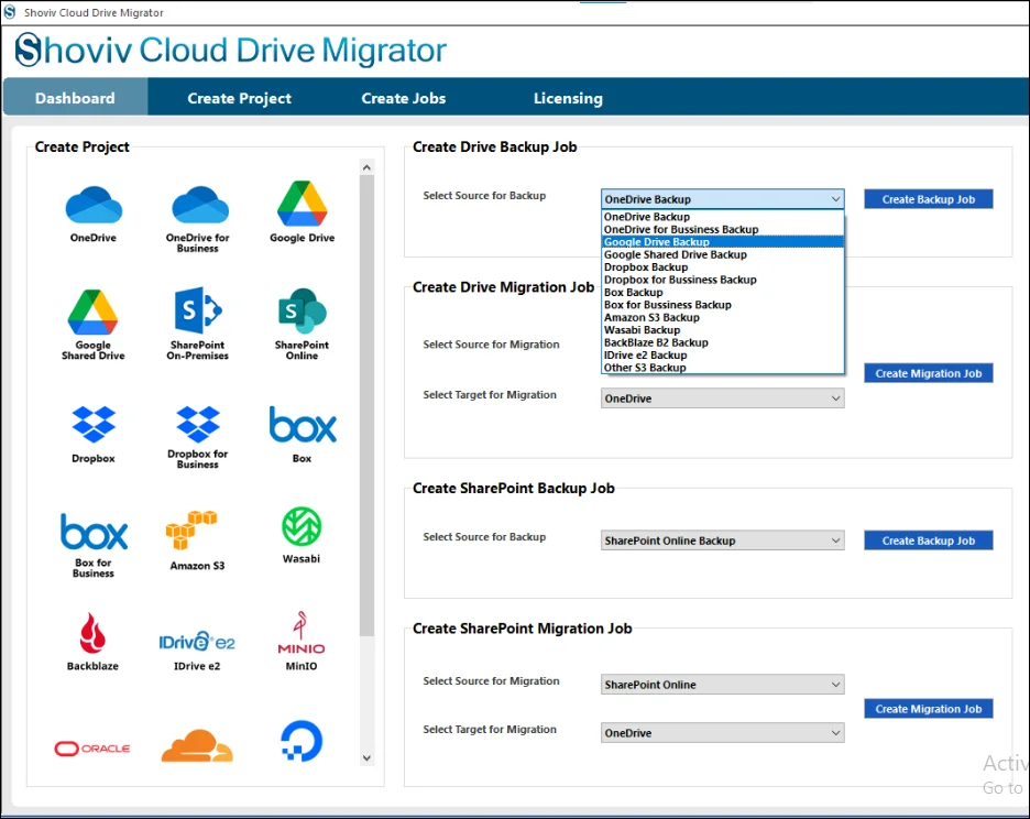 Create backup Job