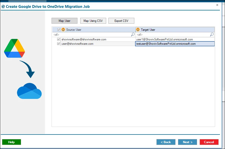 Google drive to Onedrive