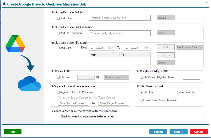 Google drive to Onedrive