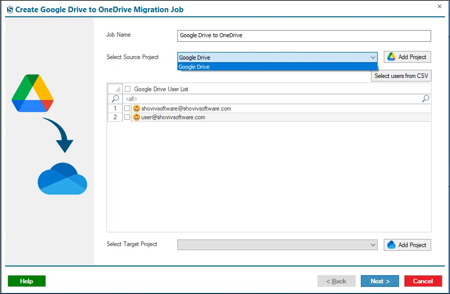 Google drive to Onedrive