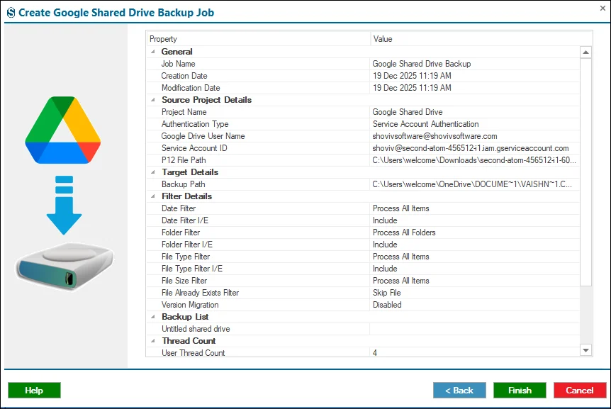 google shared drive backup