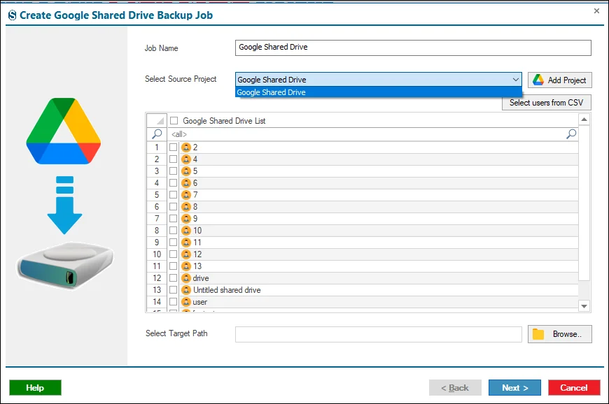 google shared drive backup
