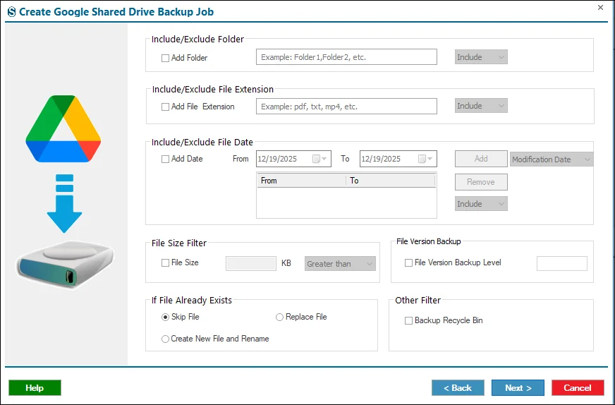 google shared drive backup