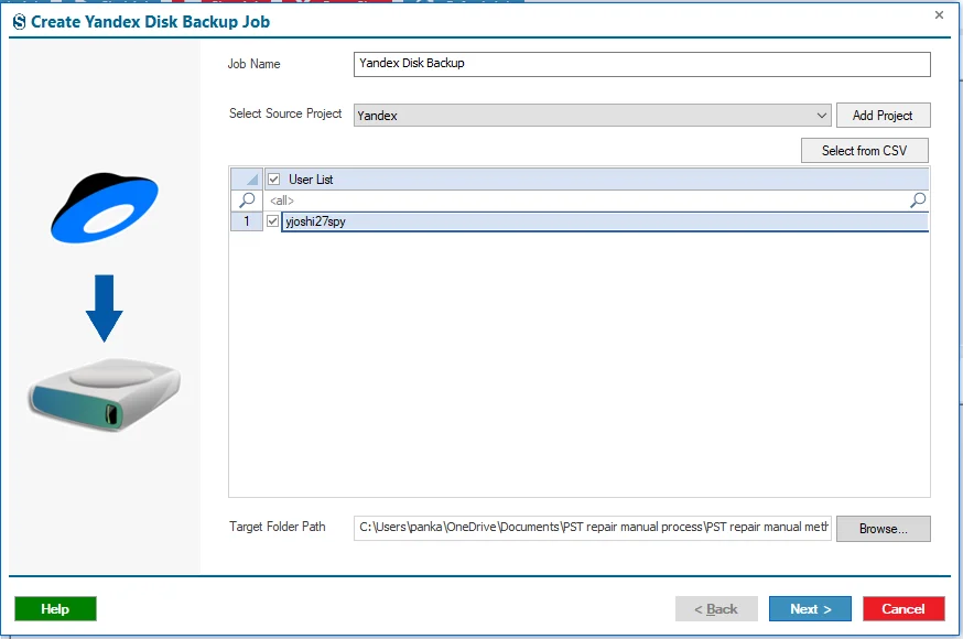 yandex disk backup